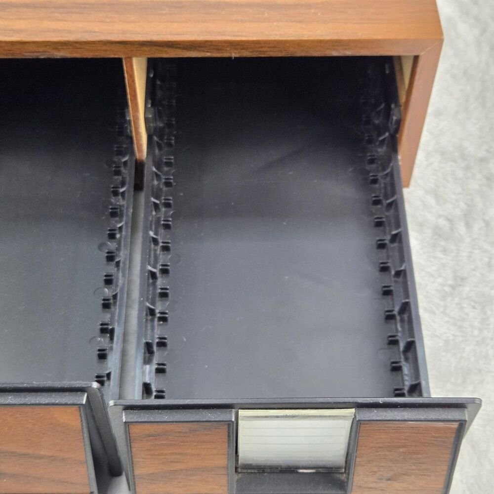 Vintage Add’n Stac Cassette Tape Storage Case 42 Capacity Faux Wood - Picture 6 of 15